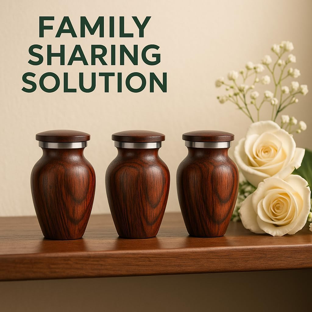 Small Keepsake Urn for Human Ashes – Cherry Wood Appearance Memorial – Handcraft