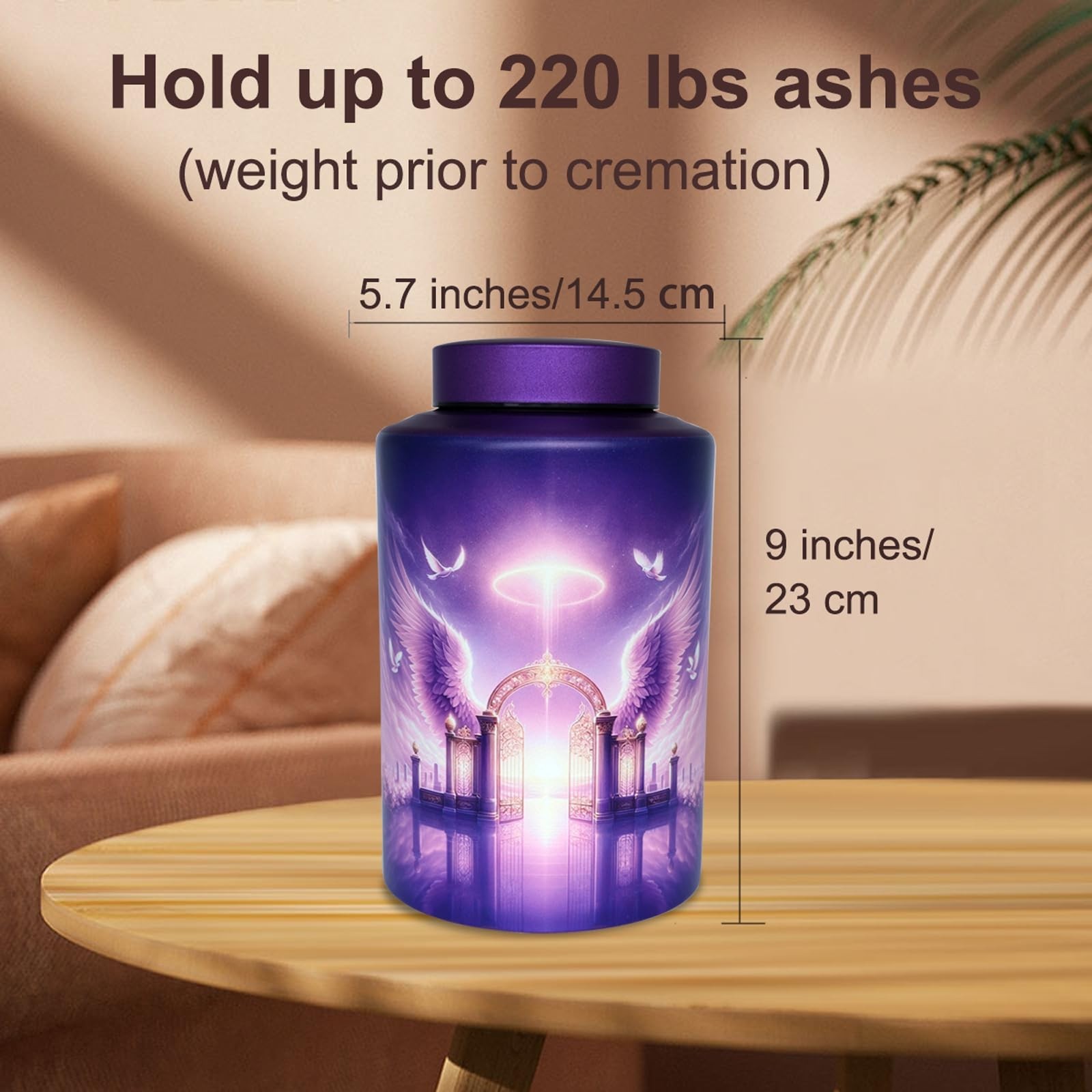 Large Stainless Steel Cremation Urn for Adult Ashes, Waterproof Memorial Keepsak