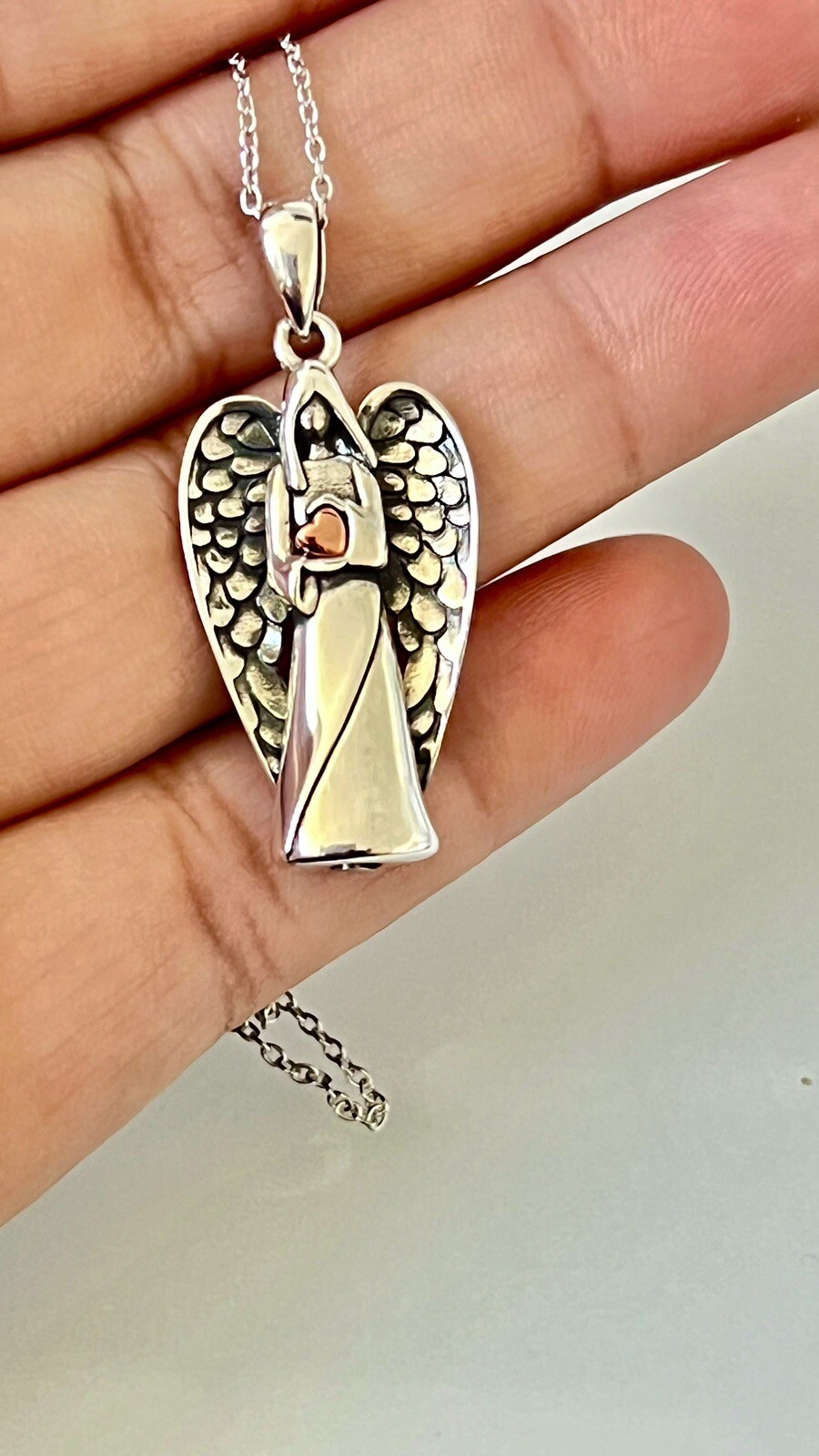 925 Silver YAFEINI Angel Wings Urn Necklace for Ashes Cremation Jewelry Ashes