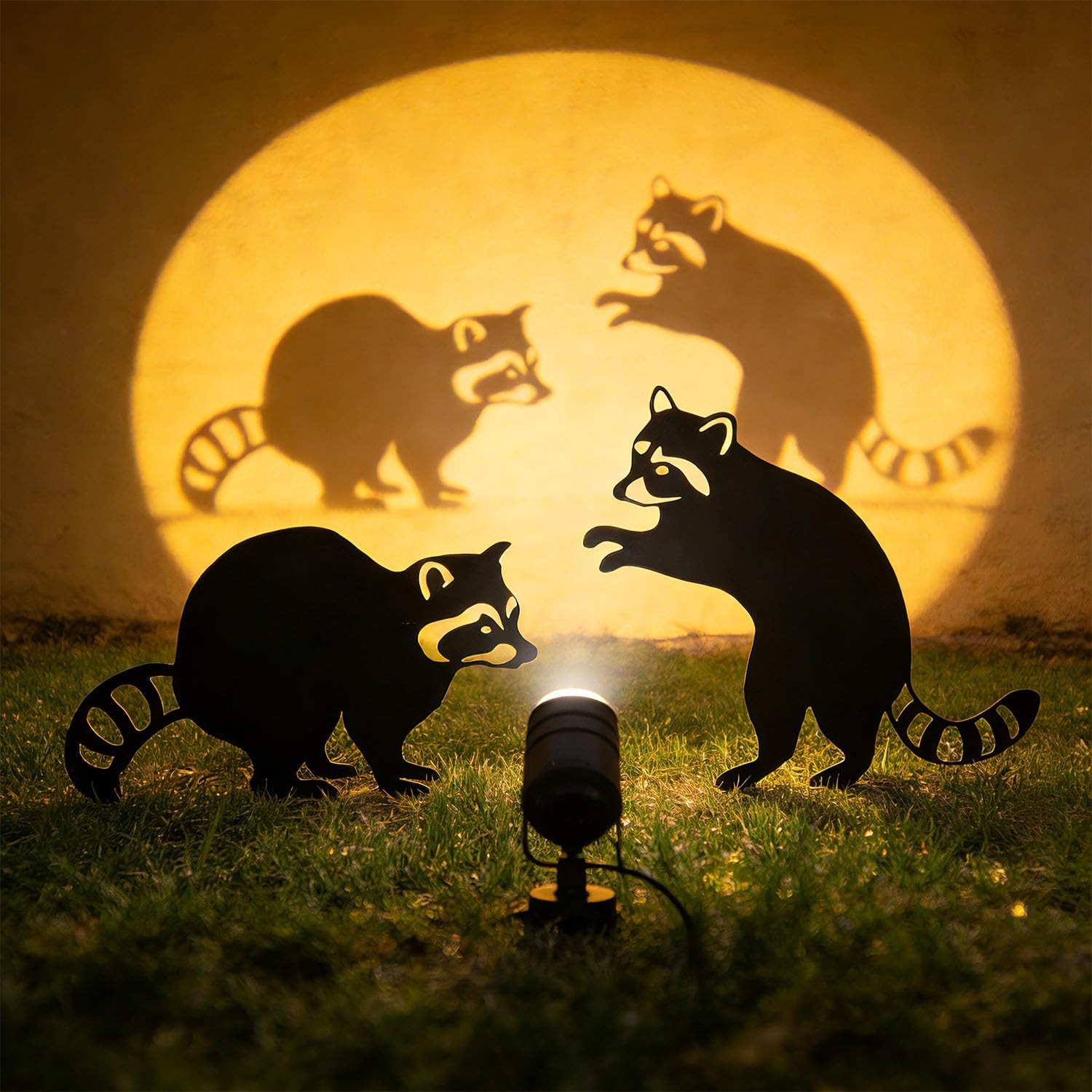 Raccoon Garden Stakes – Metal Yard Art for Outdoor Decor, Unique Nature Gift