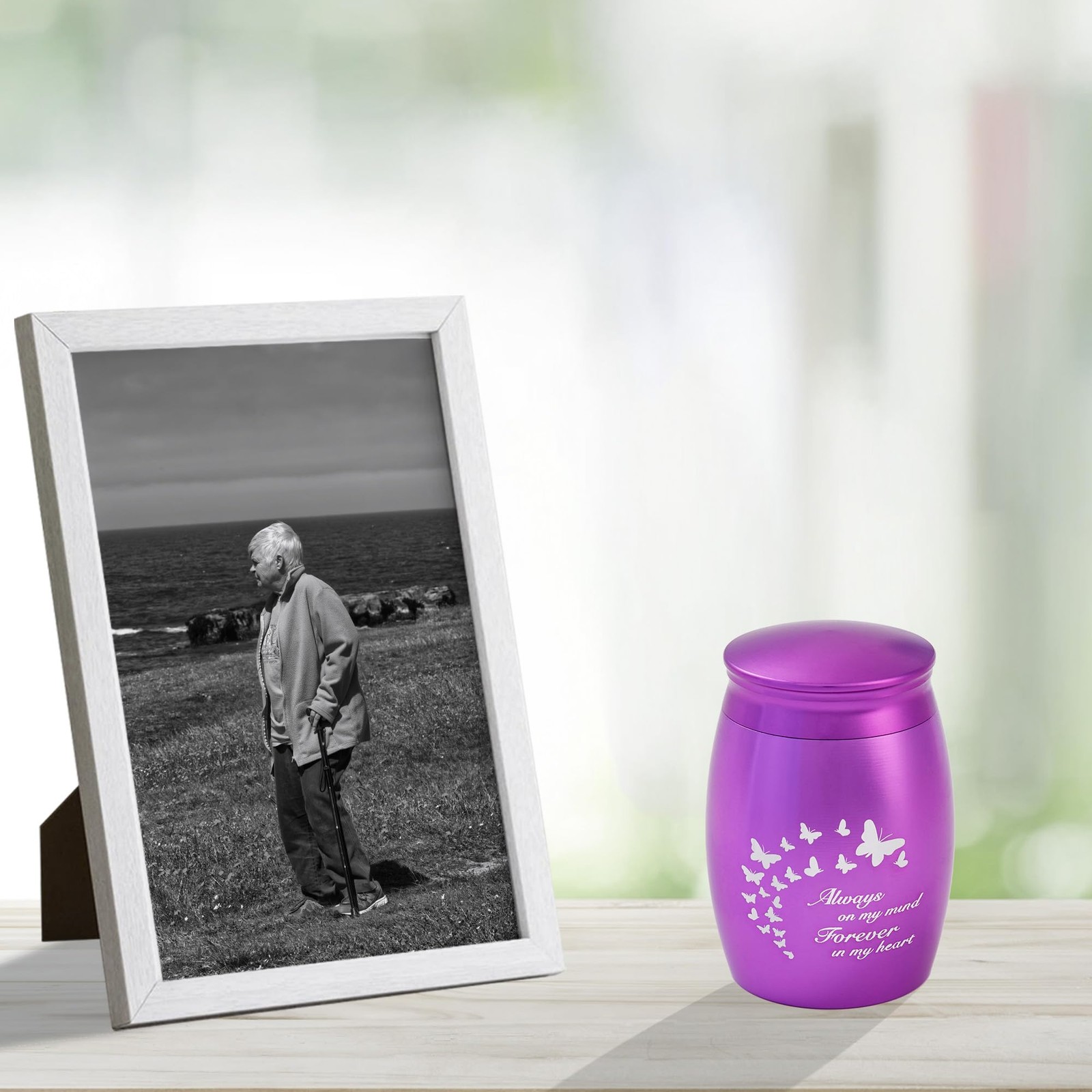 Purple Small Cremation Urns for Human Ashes Keepsake, 2.67 Inches Mini Butter…