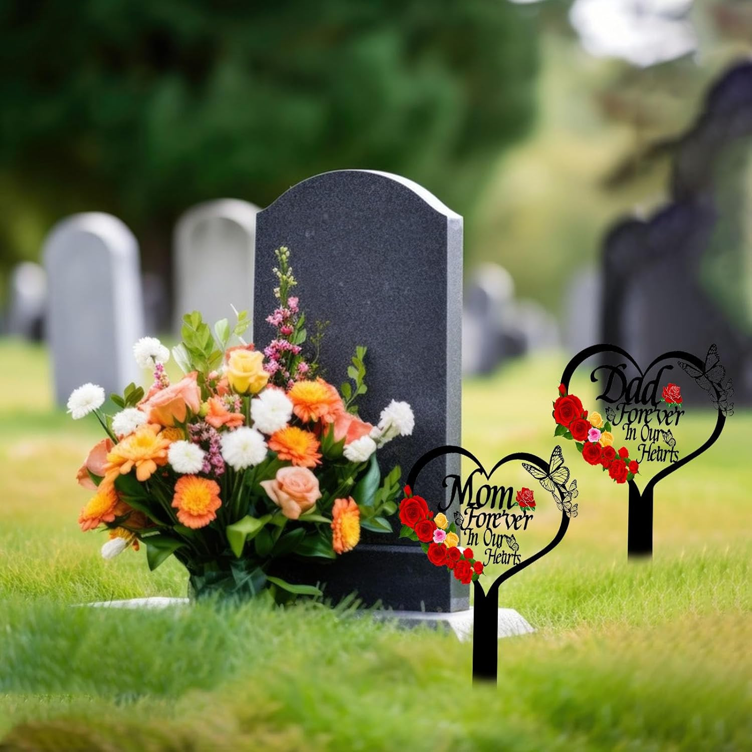 Grave Decorations for Cemetery, Cemetery Decorations for Grave Mom，Dad,Memorial