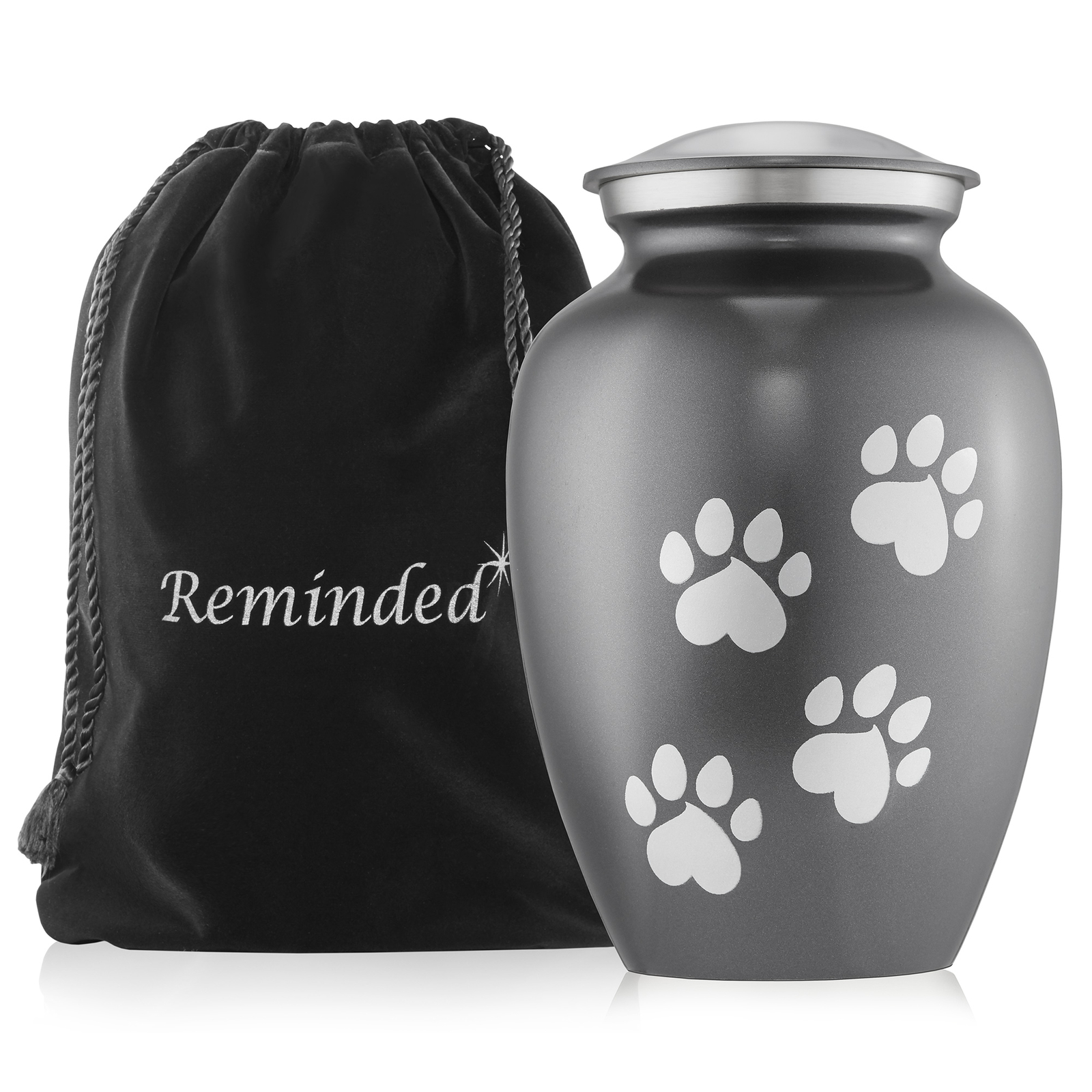 Pet Urn for Dog & Cat Ashes – Cremation Memorial Medium Gray Urn to 70 lbs