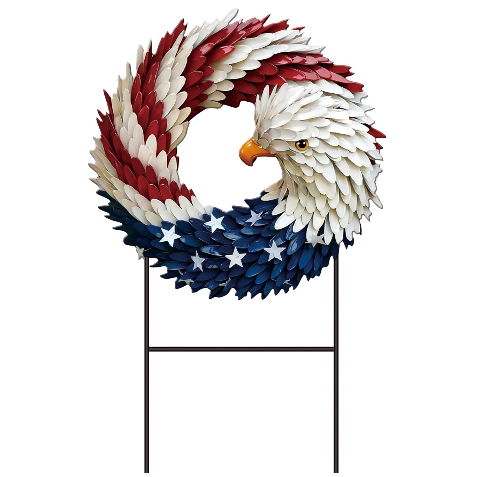 4th of July Decorations for Outdoor, Patriotic Eagle Metal Garden Stake, 250t…