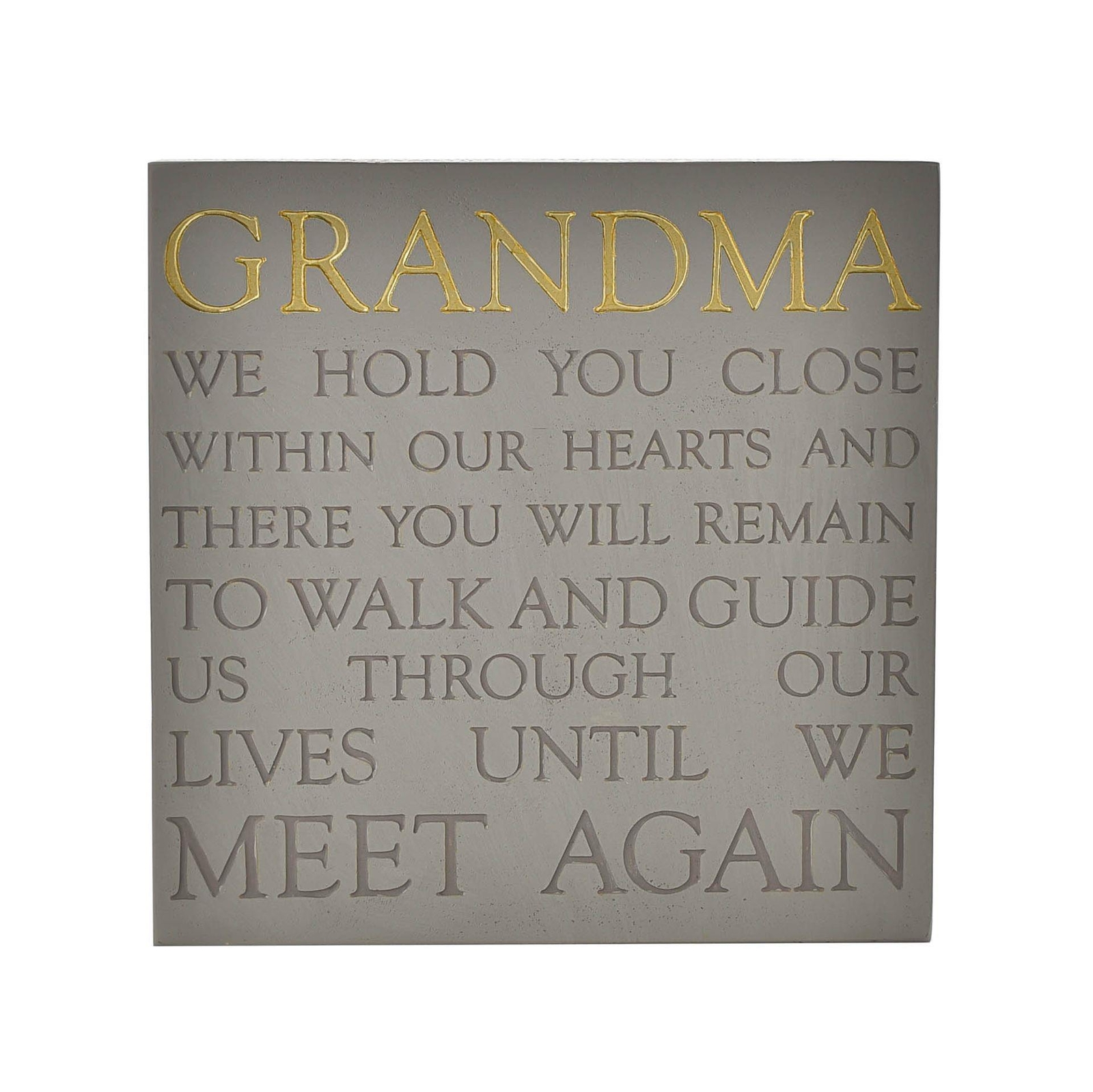 Grey Square Memorial Plaque by Thoughts of You – Grandma