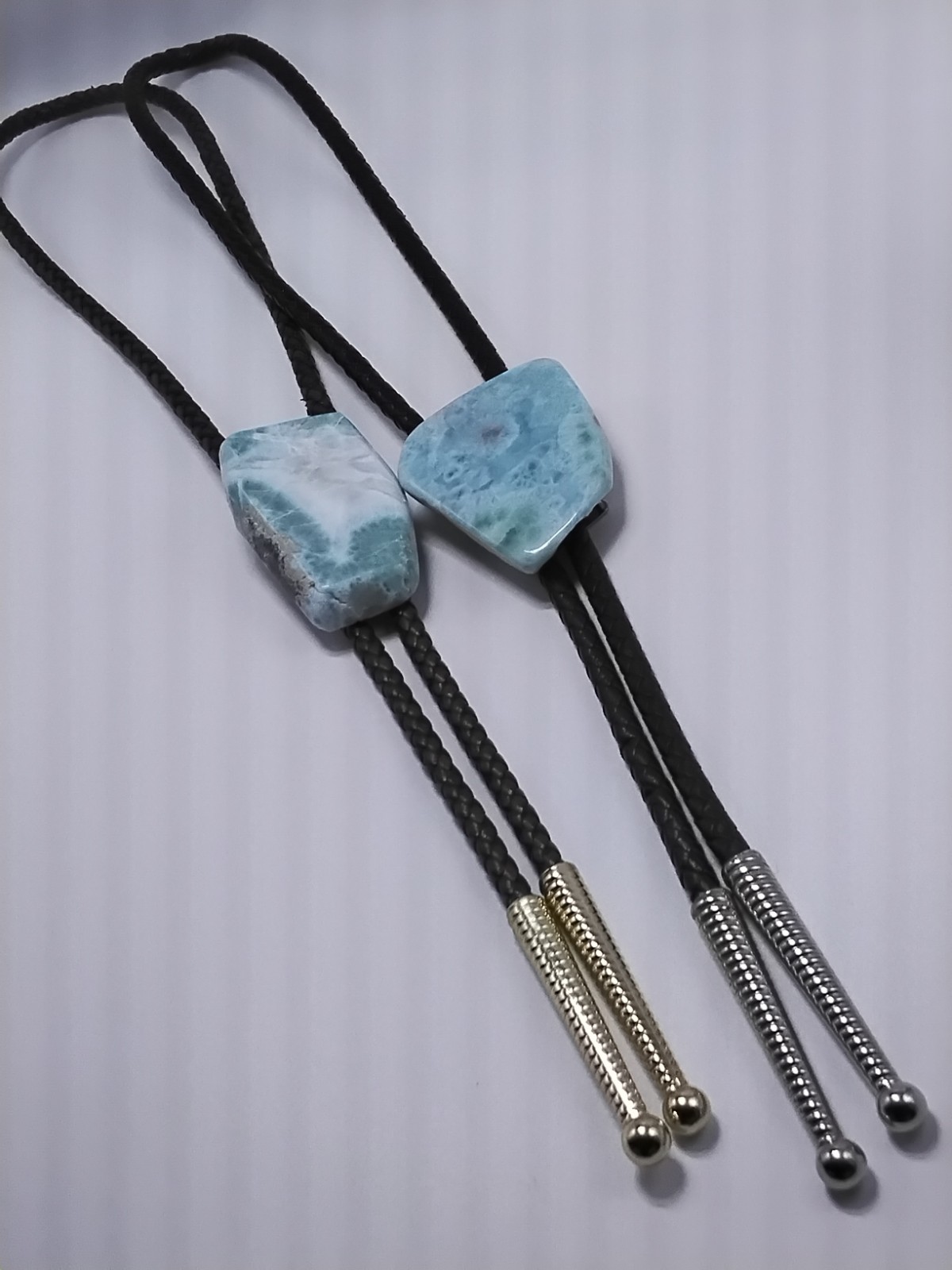 Larimar Bolo for Cremation Urn | Memorial Keepsake Bolo | Brown Genuine Leather