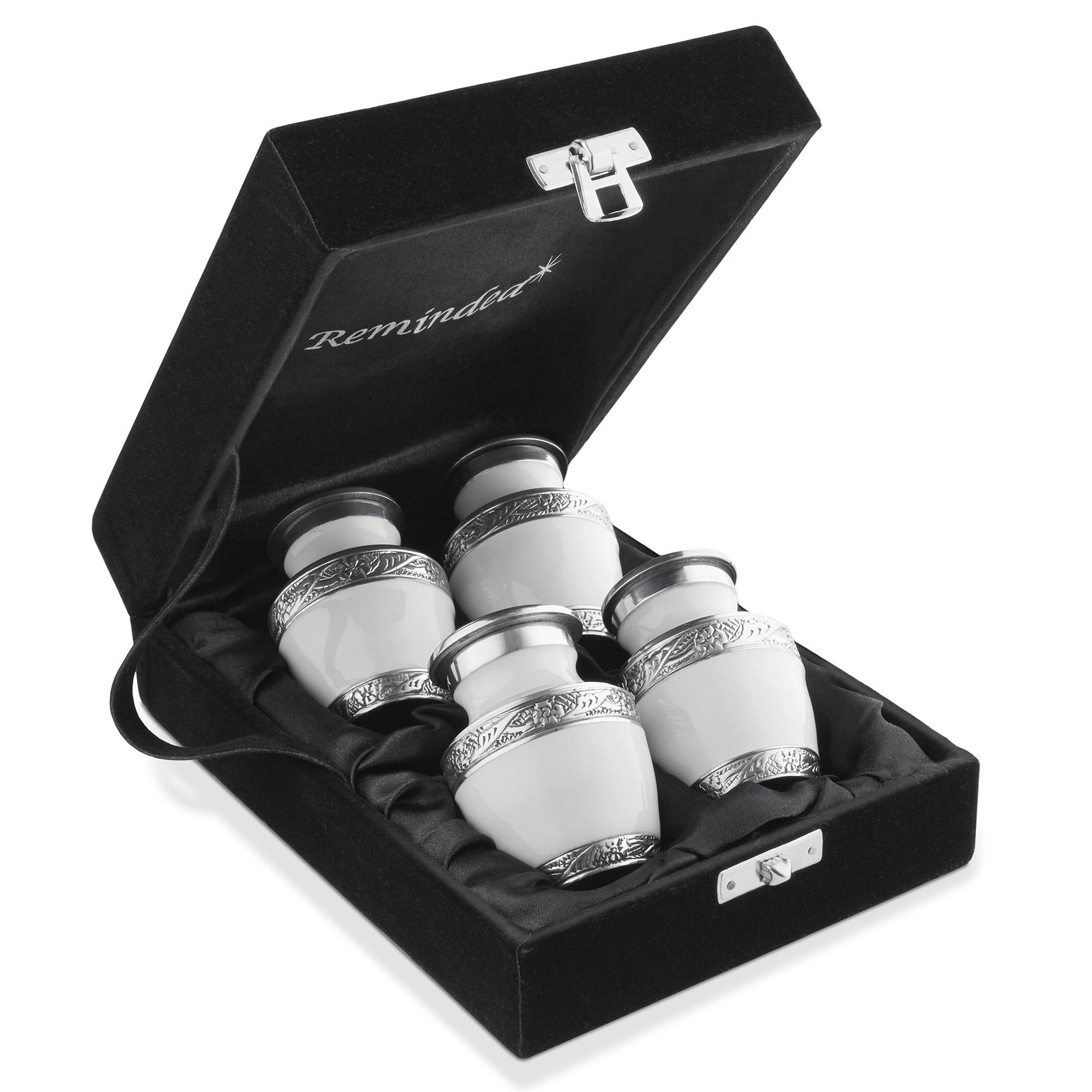 Reminded Small Cremation Urns for Human Ashes, Mini Keepsake Set of 4 White a…