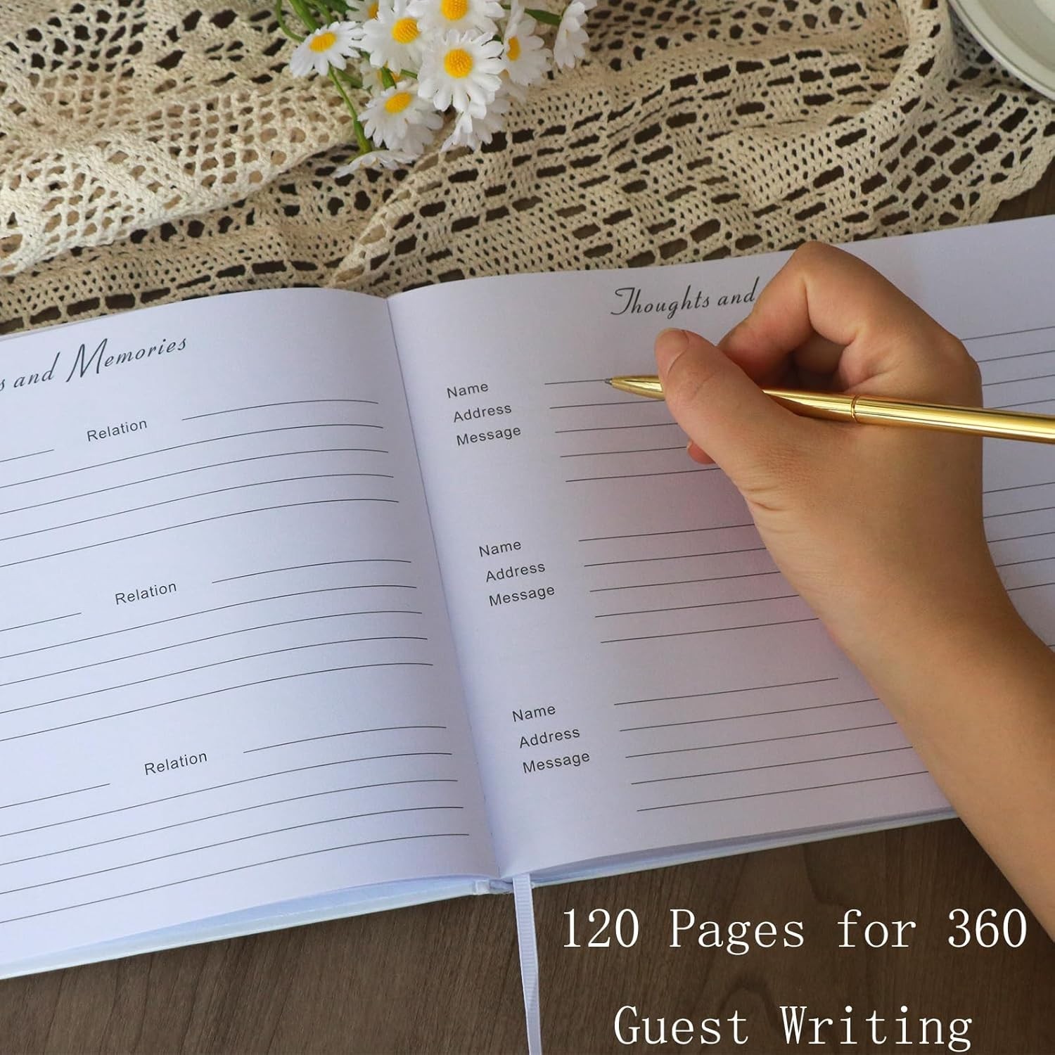 Funeral Guest Book for Memorial Service Celebration of Life Guest Book & Pen