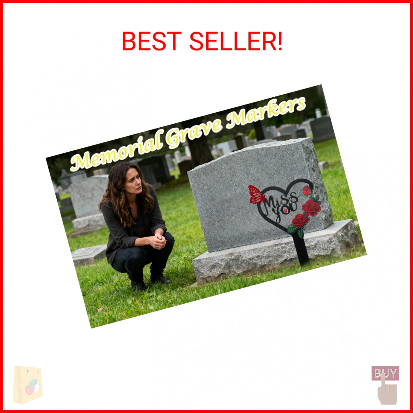 Heart Memorial Plaque Grave Marker for Cemetery,Memorial Grave Markers Cemetery
