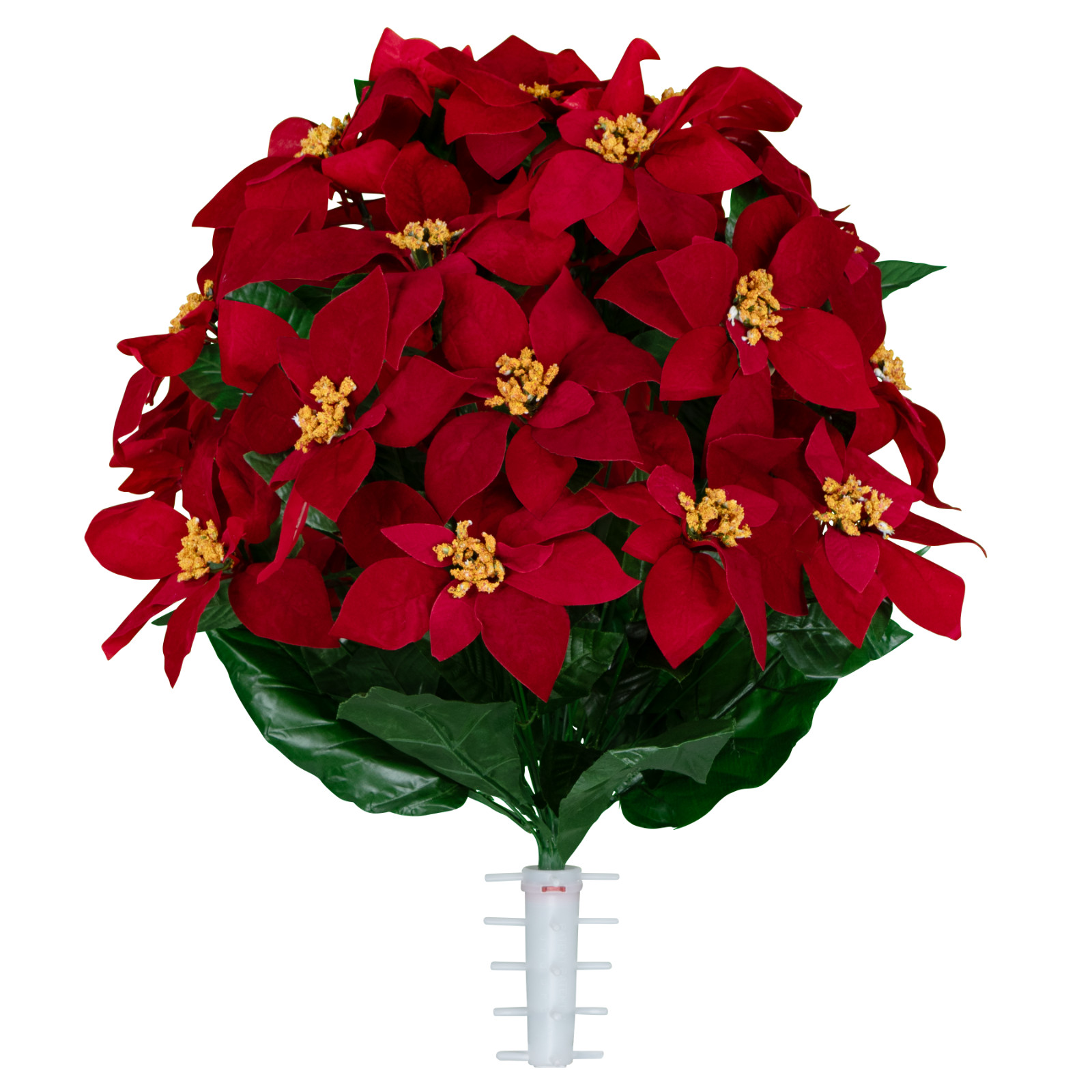 Artificial Cemetery Flowers – Red Poinsettia Bouquet