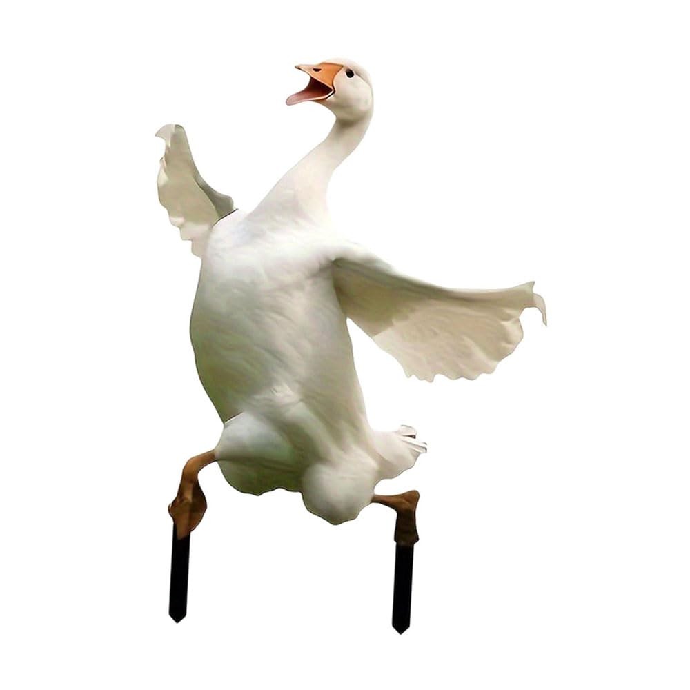 2D Decorative Garden Stake Animal Figure 2D Goose for Outdoor Courtyard Pathw…