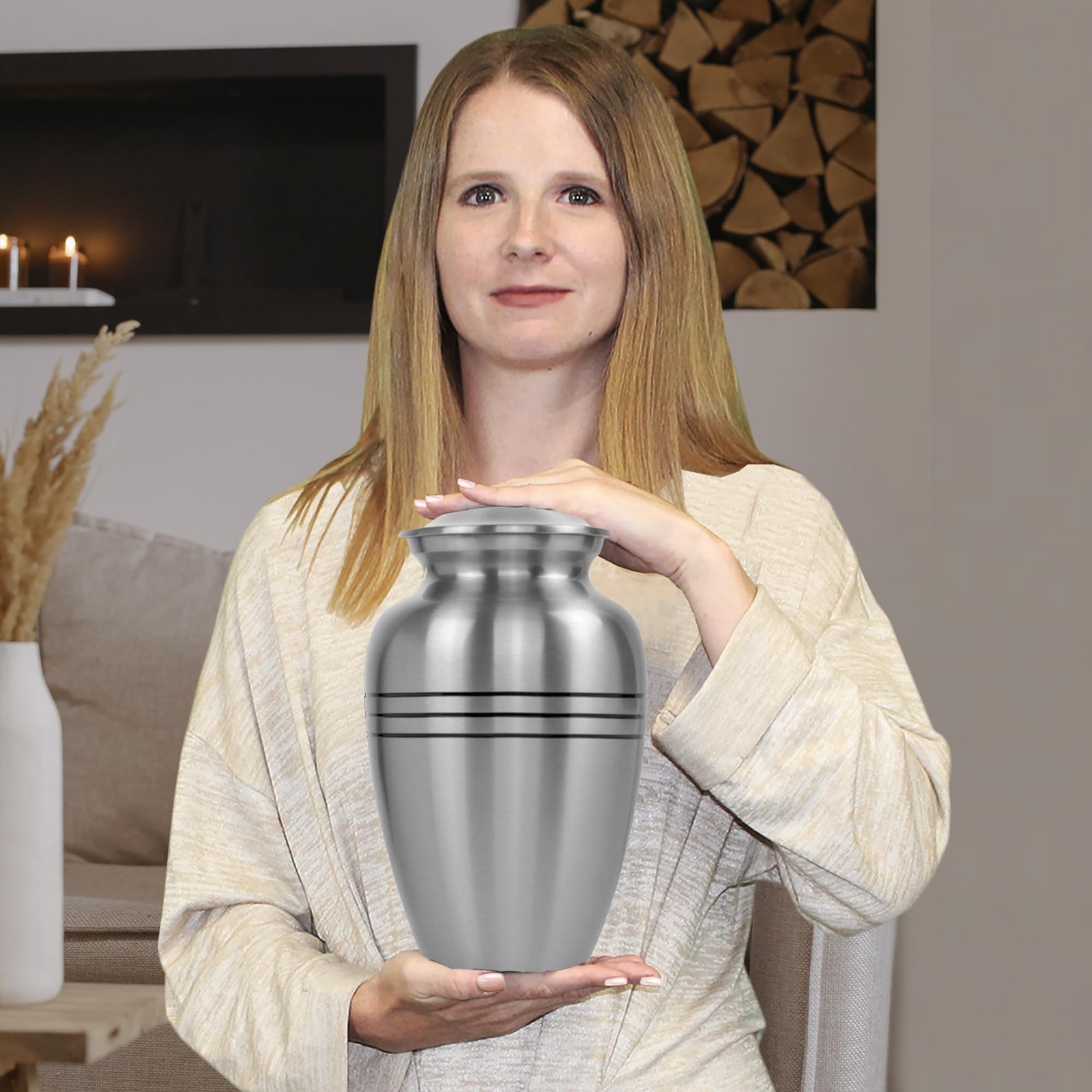 Trupoint Memorials Cremation Urns for Human Ashes, Pewter Decorative Burial …