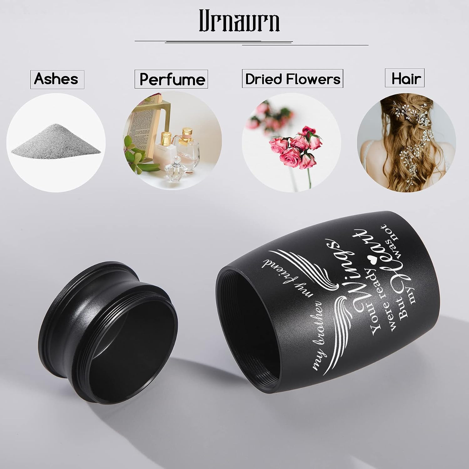 Urns for Brother Ashes, 2.8“ High Small Keepsake Urns, Beautiful Peaceful Handcr