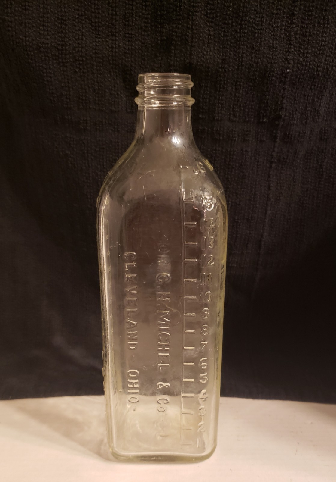 Vintage Embalming Glass Bottle G.H. Michel & Co Ohio