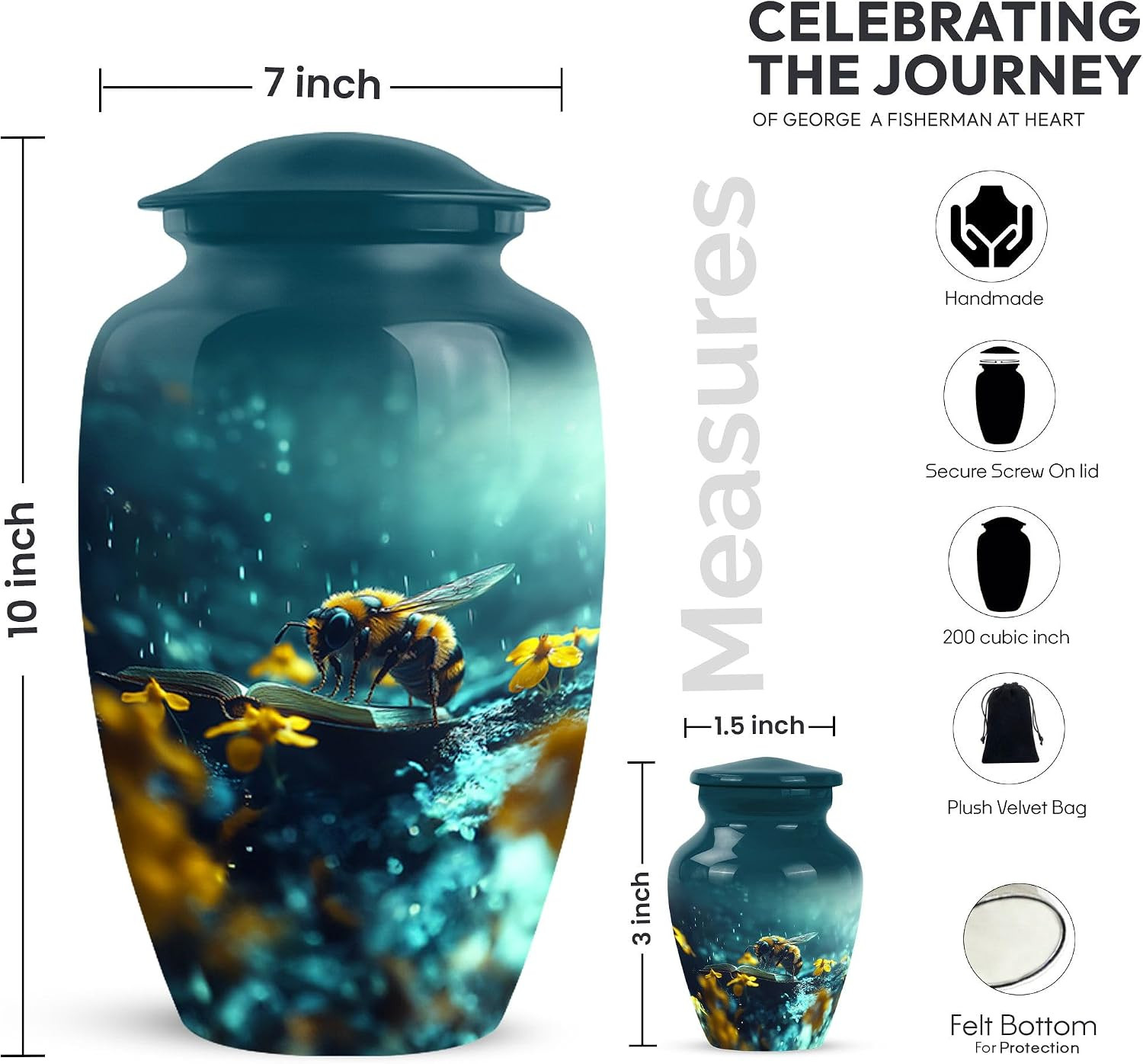 Bee Funeral Urns for Human Ashes Adult Female – Cremation for Men Ashes – Small