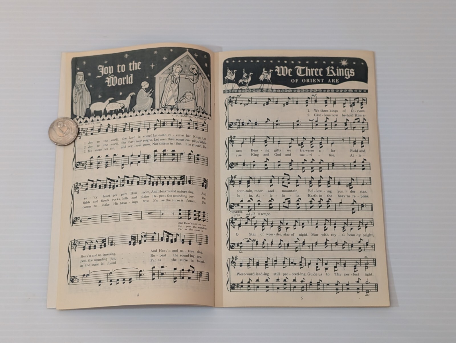 Vintage CHRISTMAS CAROLS Cramps Funeral Home Reading PA Grif Teller