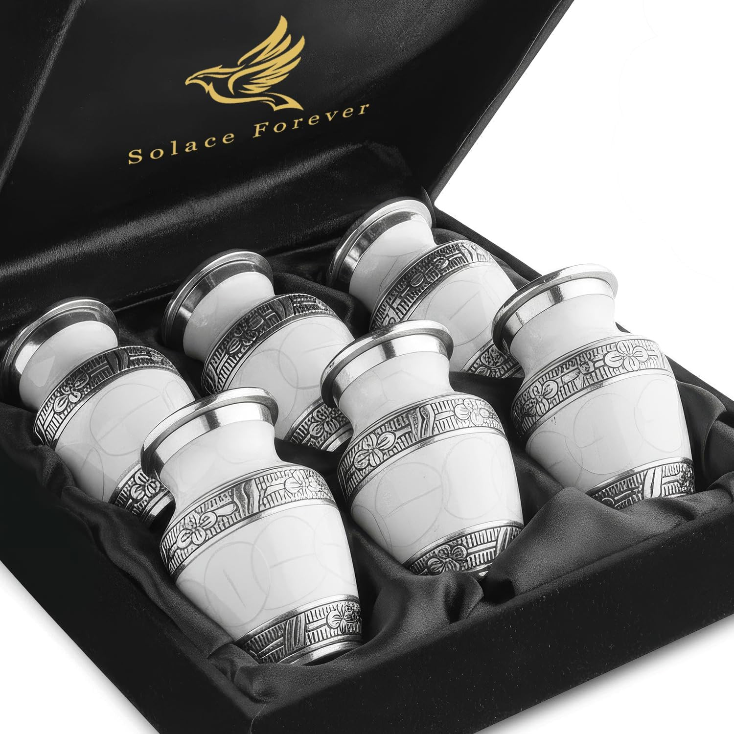 Mini Urns for Human Ashes Set of 6 – Handcrafted Small Urns for Ashes for Male &
