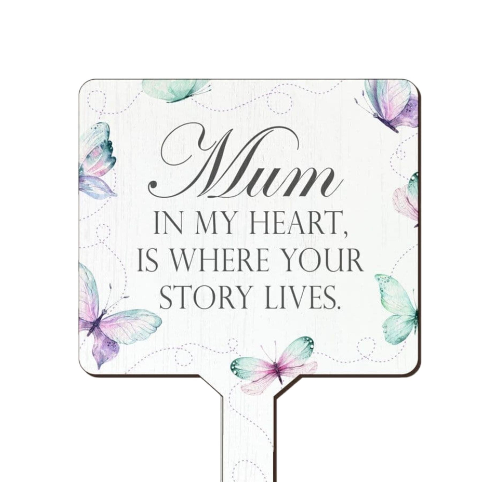 Mum Memorial Garden Planter Sign Plaque