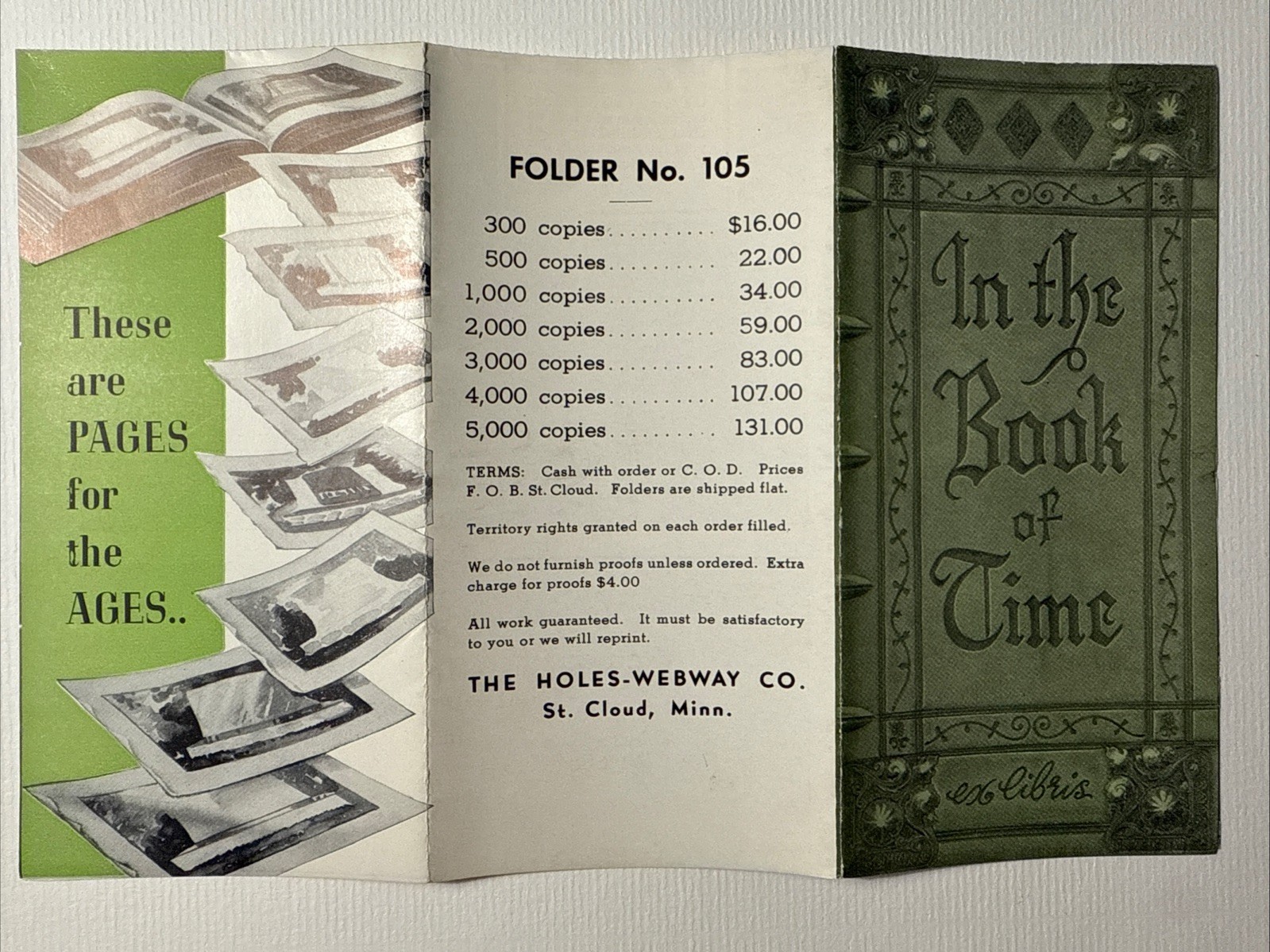 Fremont Monumental Company Ohio Monuments Funeral 1950s Cemetery Vtg Brochure