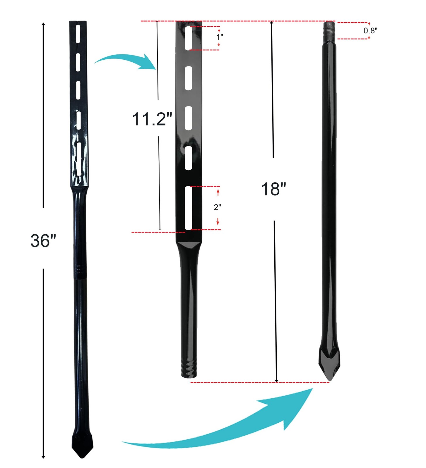 2 Pcs Metal Stakes For Yard Signs 36 Inch Heavy Duty Posts With Hardware Black