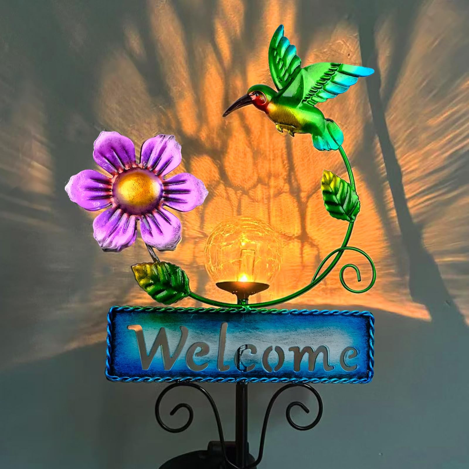 Hummingbird Garden Decorations for Outside, Solar Waterproof Stake Lights wit…