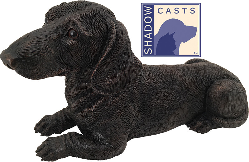 Small/Keepsake 90 Cubic Inches Dachshund ShadowCasts Bronze Urn for Ashes
