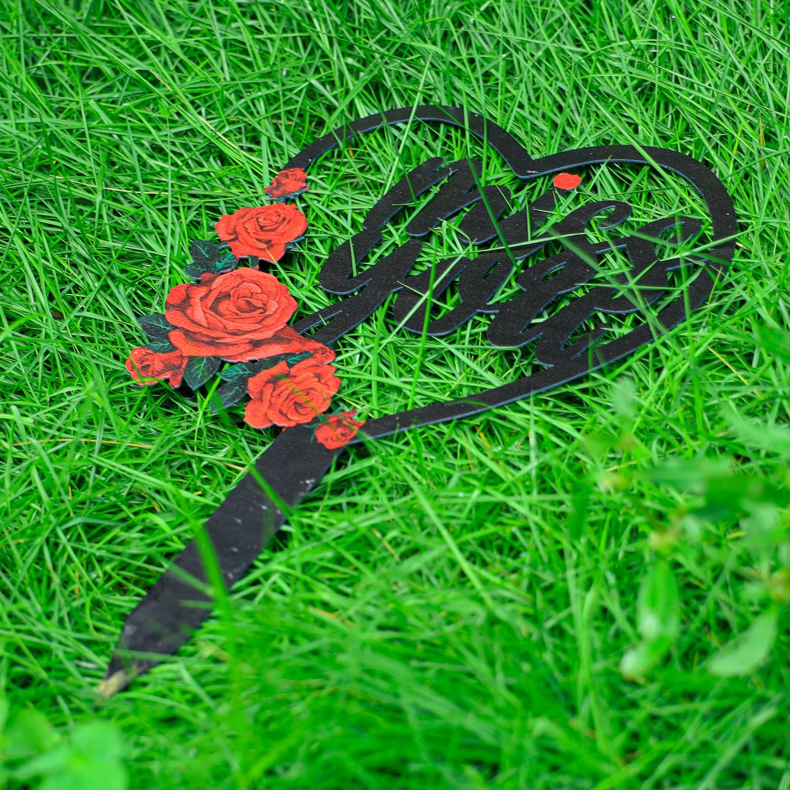 Memorial Plaques Stake Waterproof Metal Grave Marker Grave Decorations for Ce…