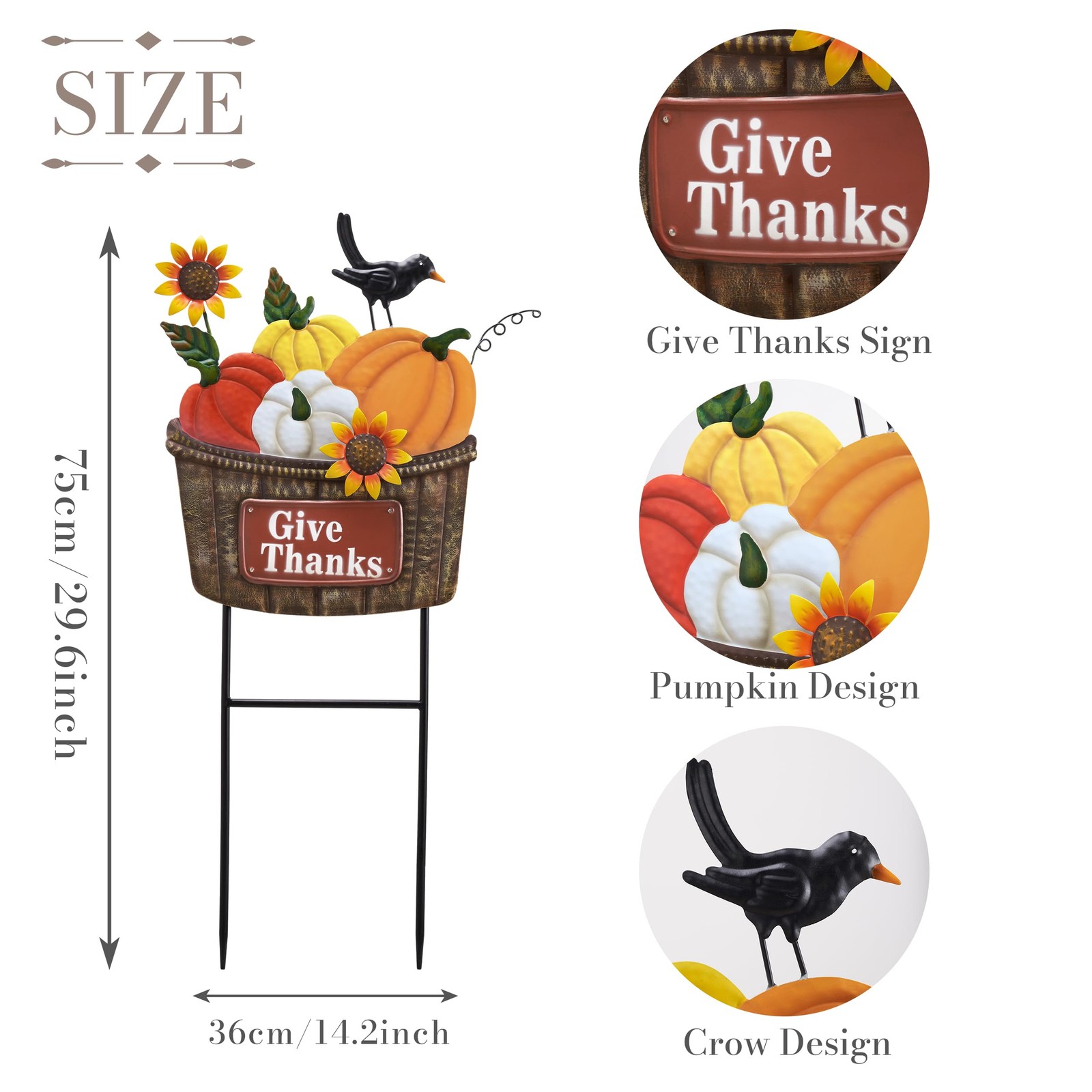 Fall Outdoor Decor, Pumpkin Fall Garden Decorations, Autumn Metal Yard Signs …
