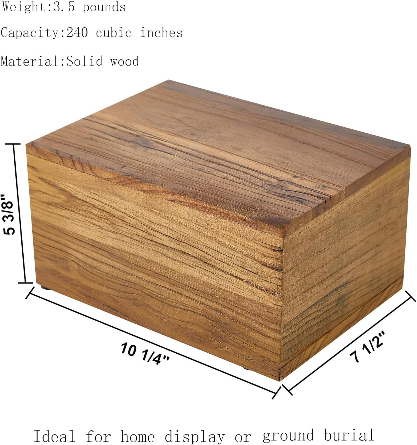 Rustic Solid Barn Wood Burial Cremation Urn Boxes for Human Ashes Adult