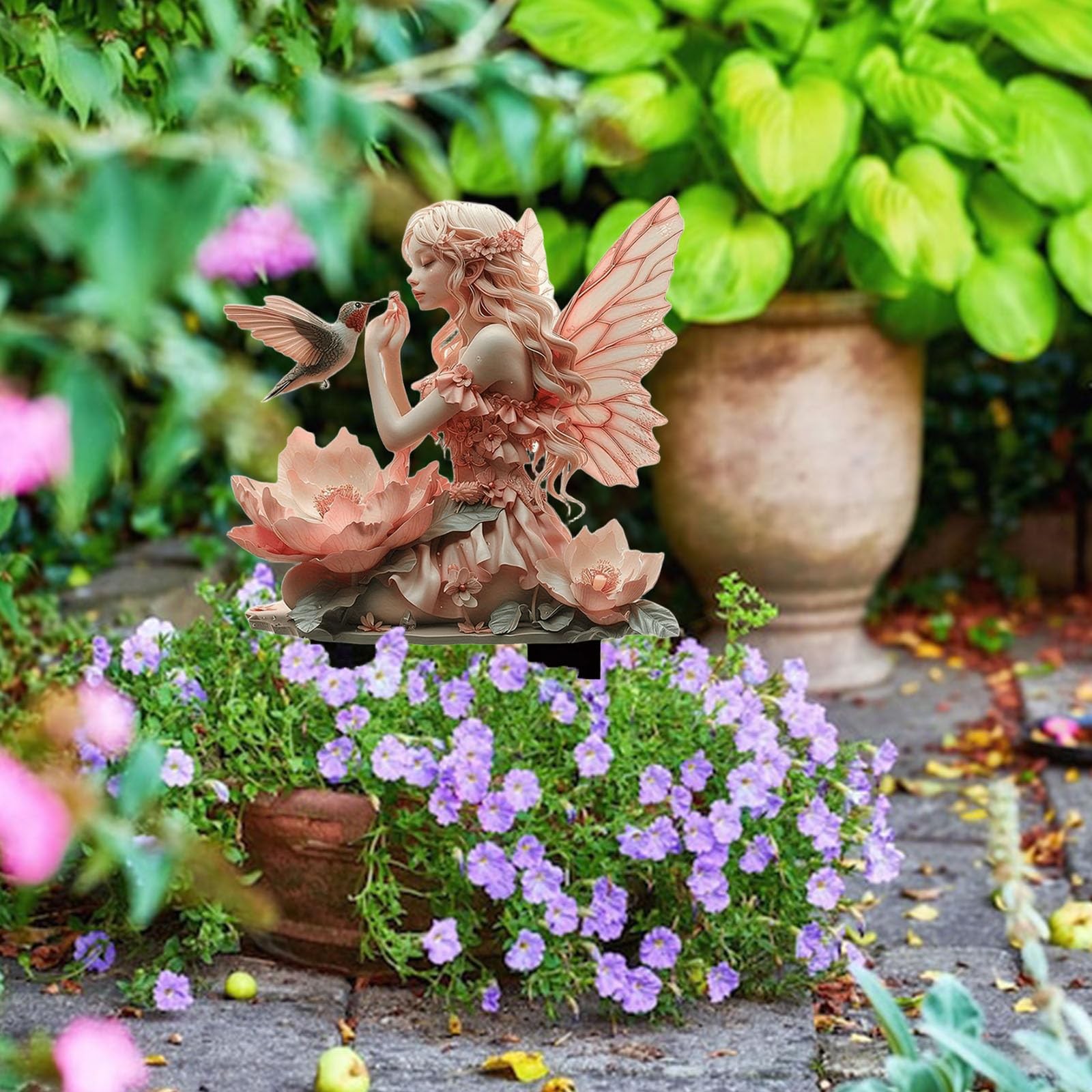 Fairy Garden Decor, Elf Garden Sign with Stake, Outdoor Yard Fairy Panel Orna…