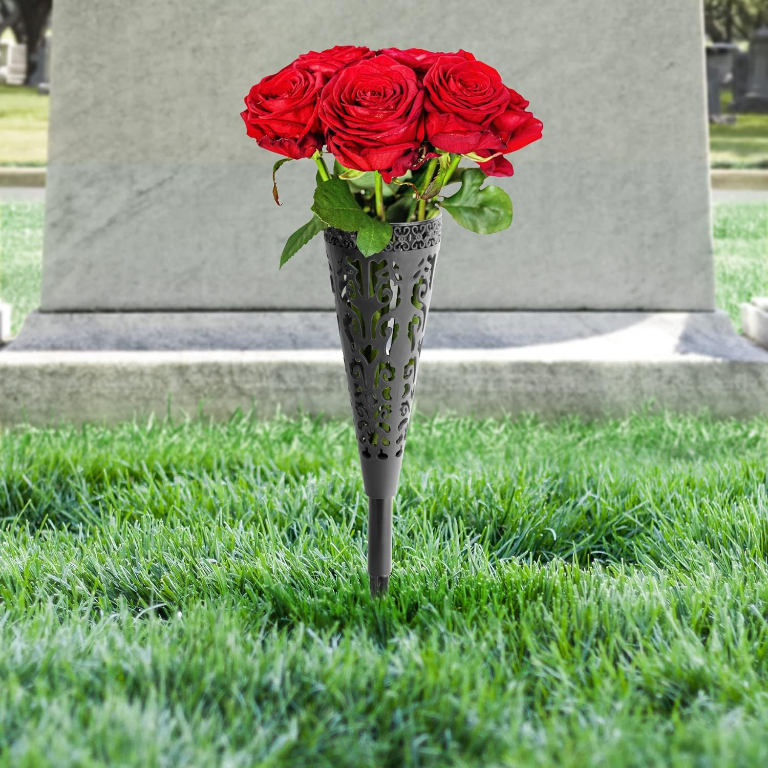 8 pcs Grave Vase,Memorial Floral Vase, Cemetery Grave Cone Flower Holder, Cemeta
