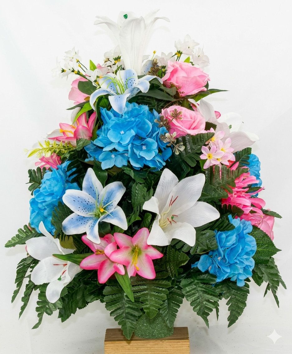 XL Handmade Fall Mixture-360 Degree-Cemetery Flower Arrangement – Artificial