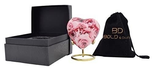 Elegant Pink Rose Cremation Urn for Adult Ashes, Decorative Burial Urn & Keepsak