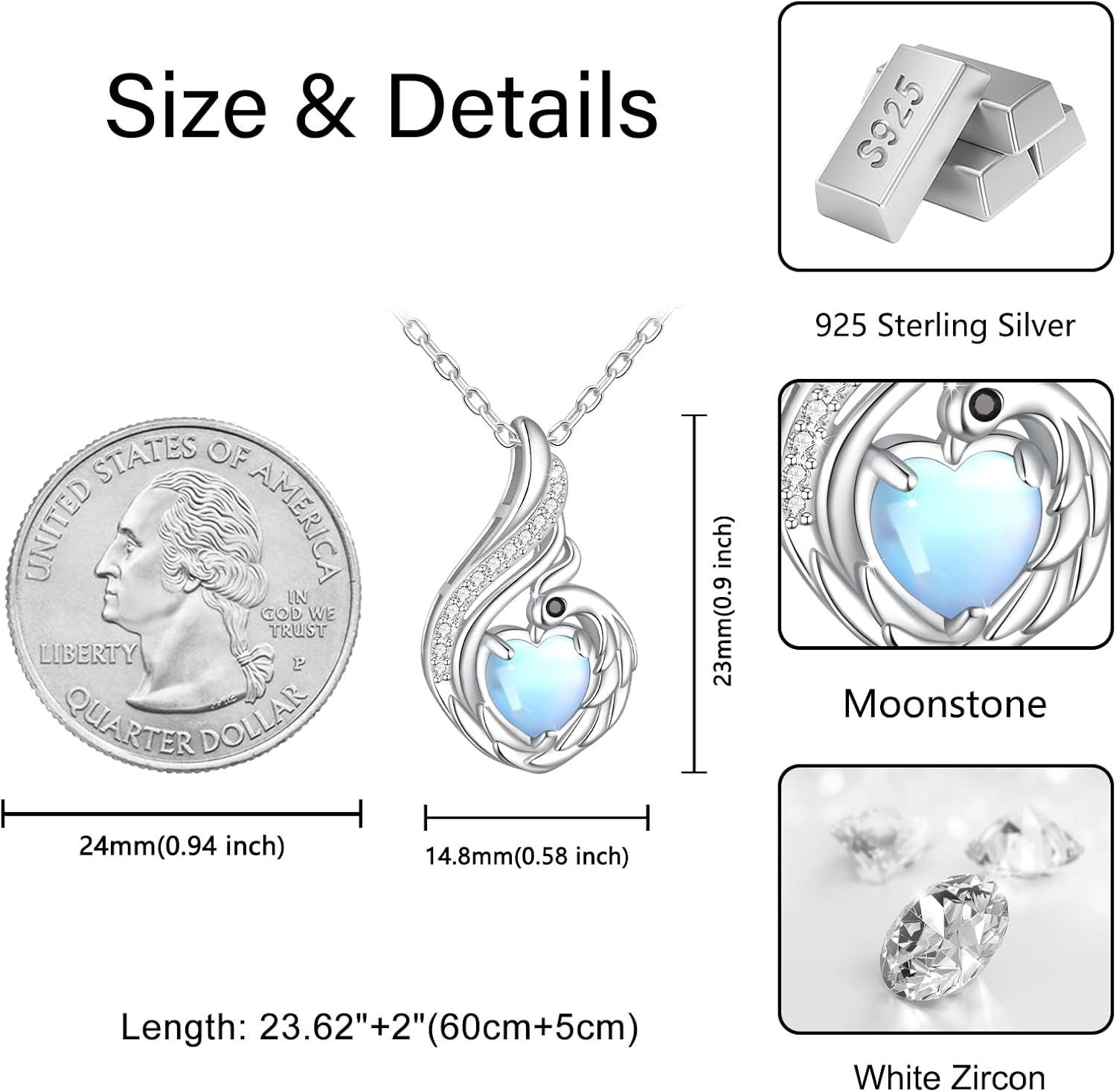 Cremation Jewelry 925 Sterling Silver Teardrop Urn Necklace for Ashes Heart S…
