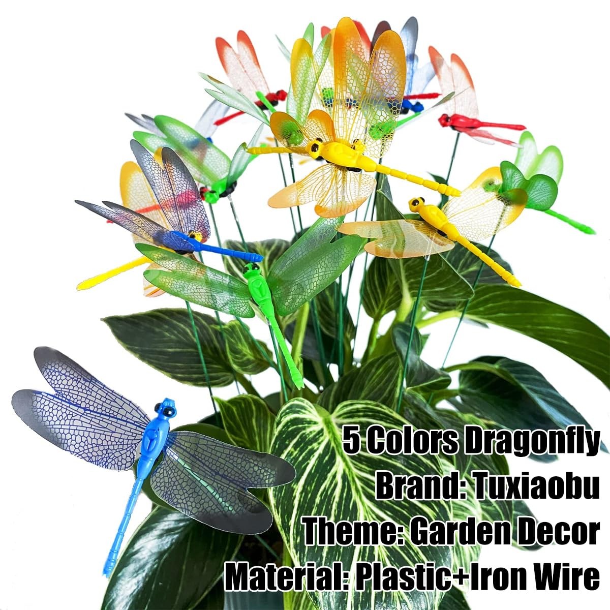 20 Pcs Garden Dragonfly Stakes – Fake Dragonflies Removable Plastic Fake Drag…