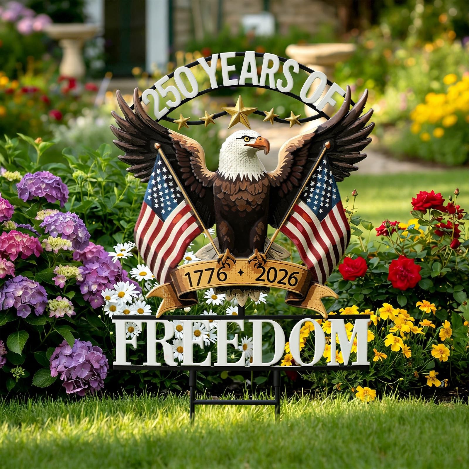 “Patriotic Eagle Garden Stake for 4th of July and Memorial Day Decor”