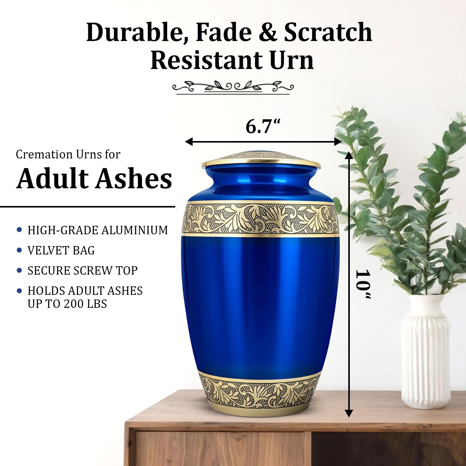 Cremation Urns for Human Ashes Adult Female & Male – Large Urn for Women & Me…