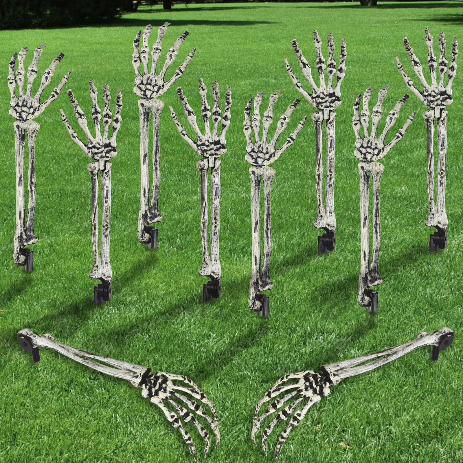 10 PCS Halloween Skeleton Arms Decoration Realistic Skeleton Hands for Garden…
