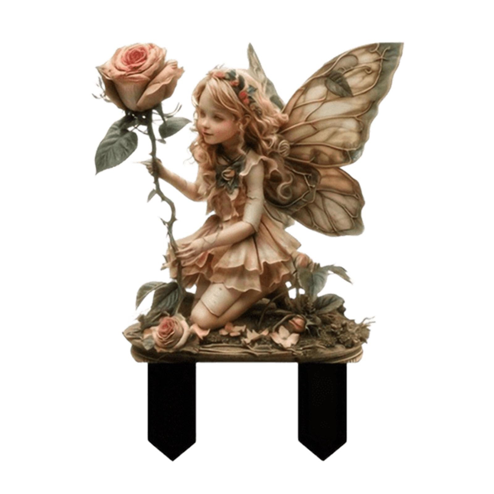 Small Size Fairy Garden Stake Decor, 2D Flat Acrylic Elf Yard Sign, Indoor Ou…