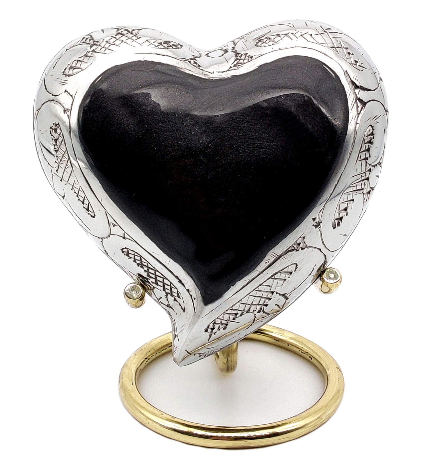 Gray Heart Keepsake Urn – Mini Ash Urn Small Handcrafted Cremation Urn for Ashes
