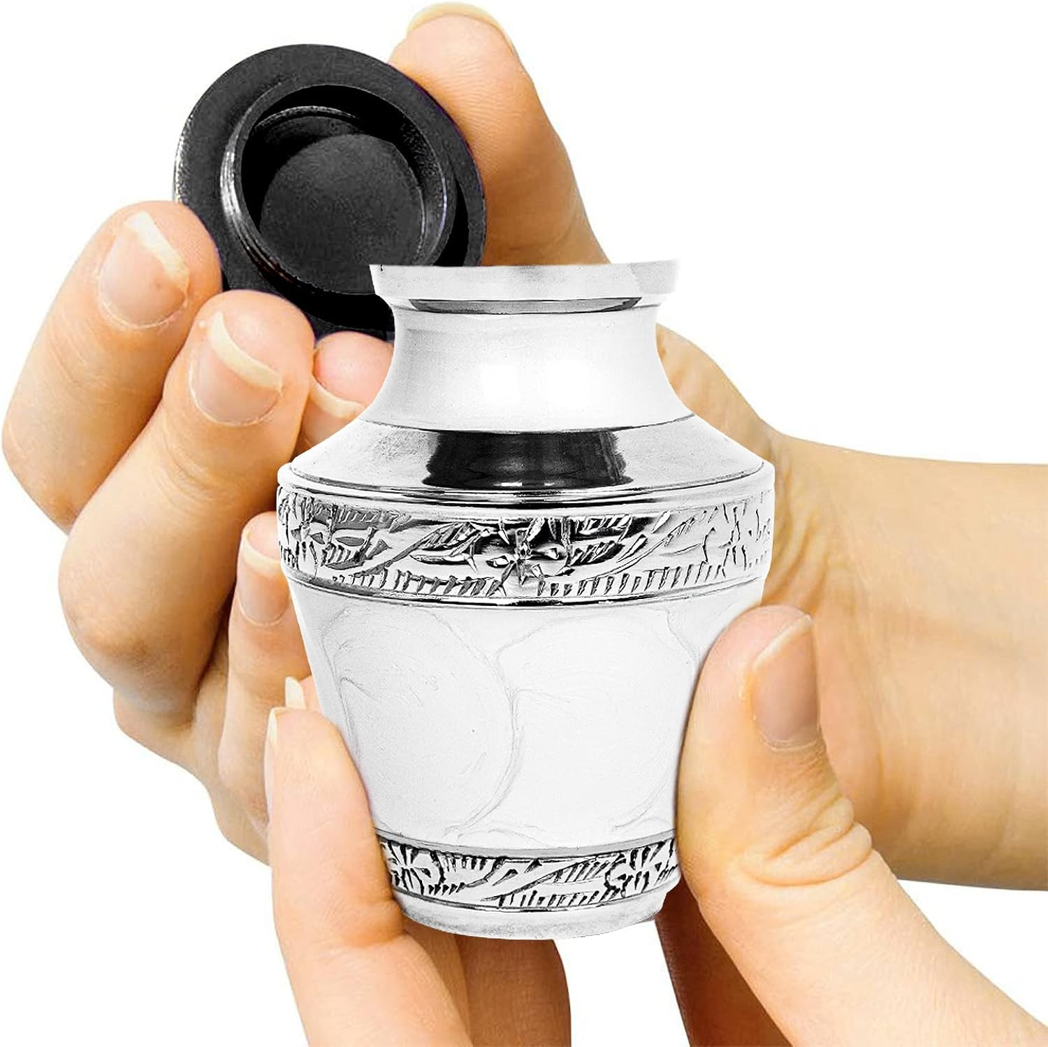 Silver Lining Cremation Urn – Elegant Memorial for Human Ashes