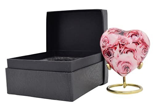 Elegant Pink Rose Cremation Urn for Adult Ashes, Decorative Burial Urn & Keepsak