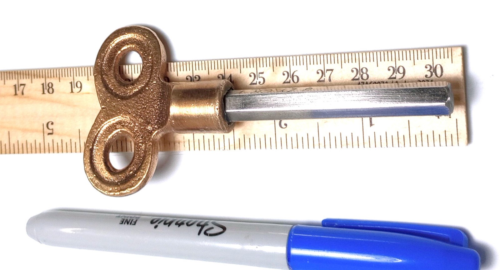 Brass and Steel Pocket Casket Key / Coffin Key