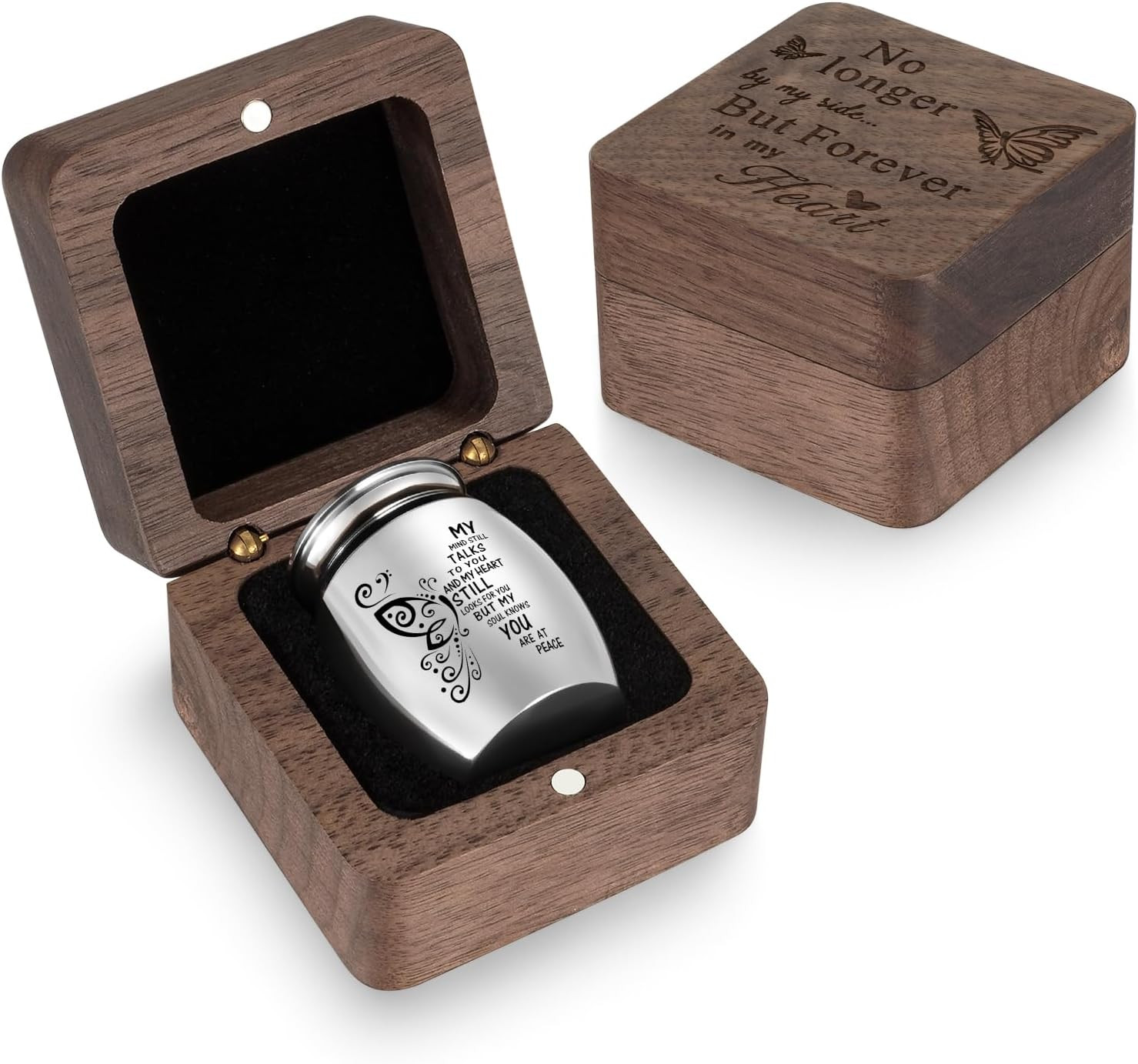 Wooden Gift Box for Ashes, Small Urns for Human Ashes Keepsake, 1.57 Inches Stai