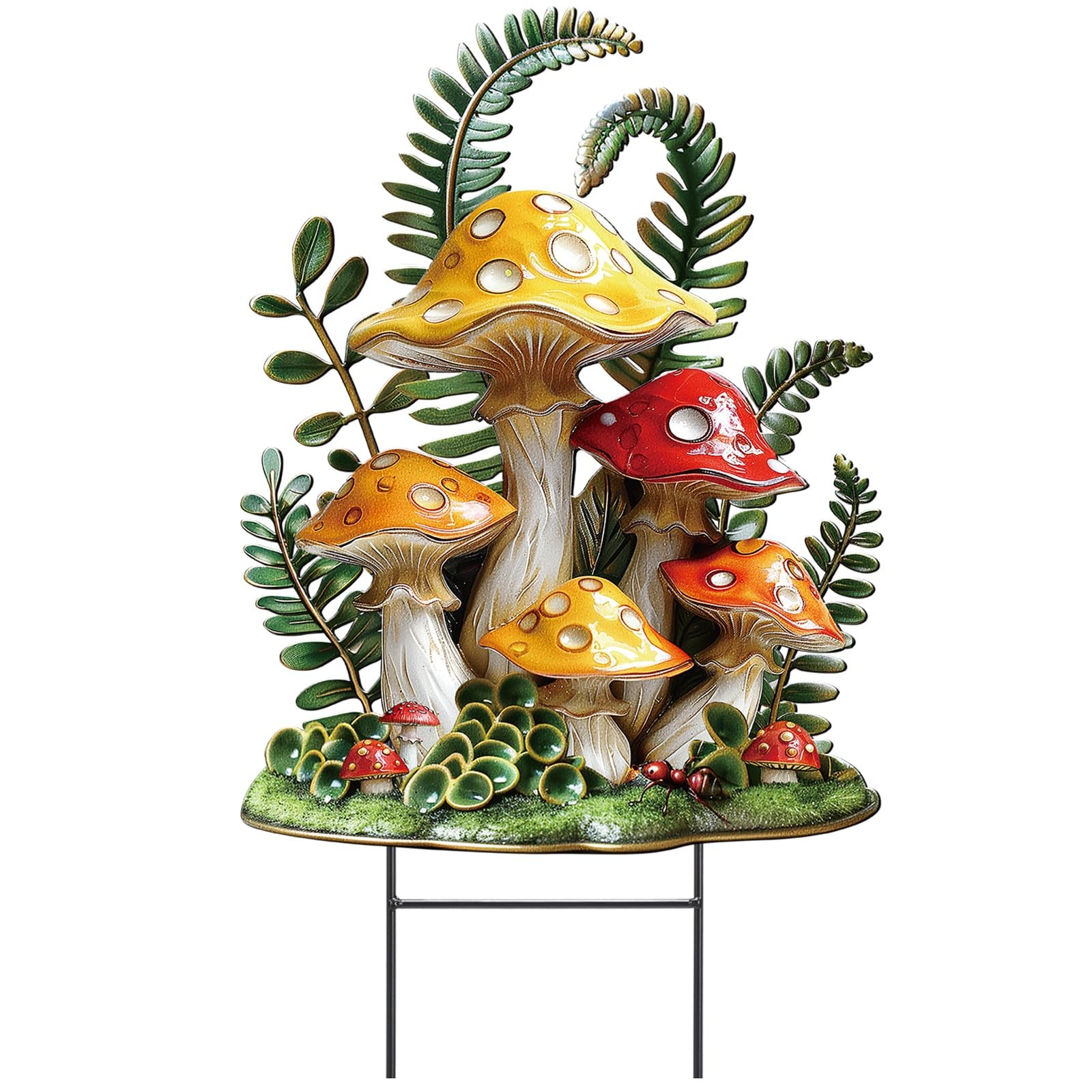 Spring Mushroom Garden Stakes Waterproof Outdoor Decor for Nature Lovers