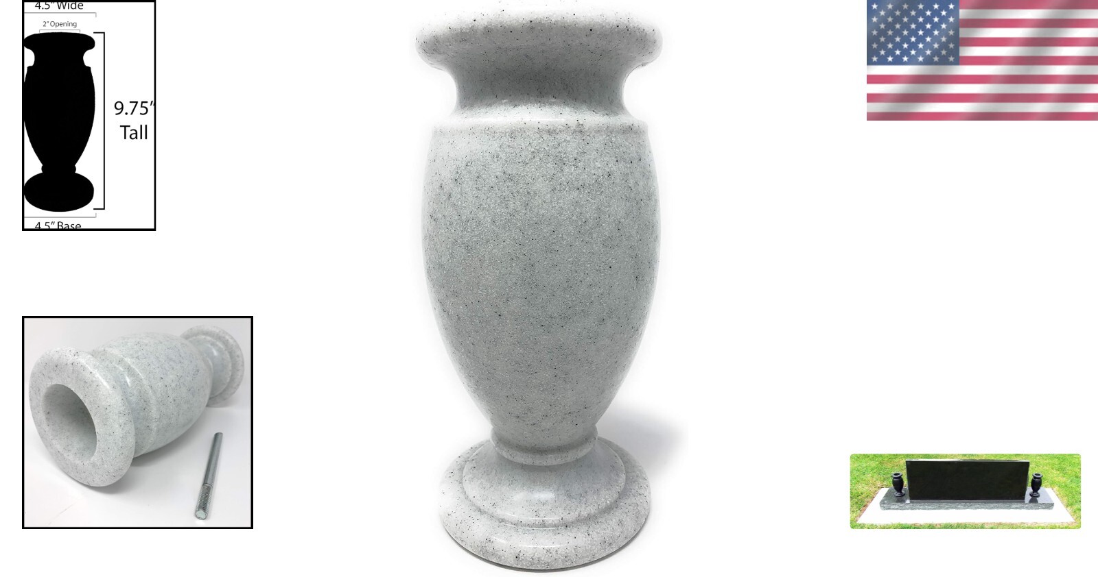 Indestructible Weather-Resistant Cemetery Flower Vase with Spike Ground Mount