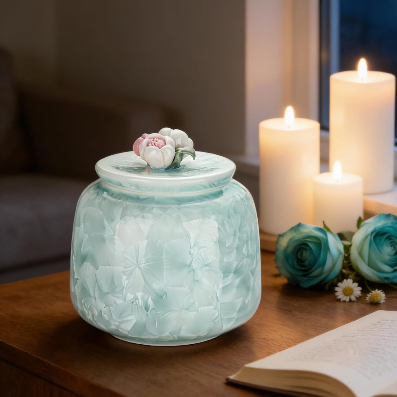 Ceramic Small Urn for Human Ashes Keepsake for Men Women Pet Handmade Cremation