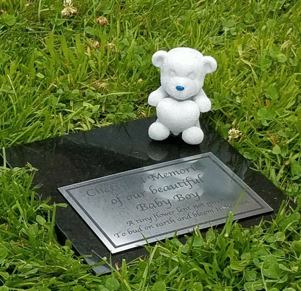 Personalised Solid Granite Memorial Grave Marker Plaque Stone Baby Boy Girl