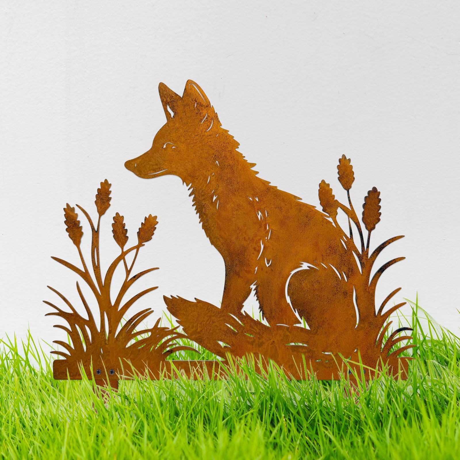 Rusty Fox Garden Stake – Metal Yard Art Sculpture, Fox Outdoor Decor for Gard…