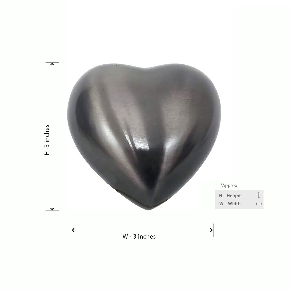 Pewter Gray Design Small Pet Heart Keepsake Decorative Urn For Pet Ashes